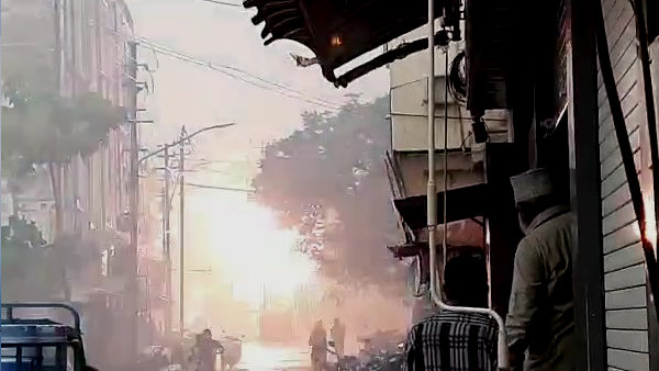 Watch Video: electrical transformer fire and explosion due to heavy rain in bhavnagar gujarat Watch Video: electrical transformer fire and explosion due to heavy rain in bhavnagar gujarat