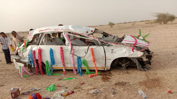 Jaisalmer Accident: car overturned on the way, 4 including bride were killed, groom injured Jaisalmer Accident: car overturned on the way, 4 including bride were killed, groom injured