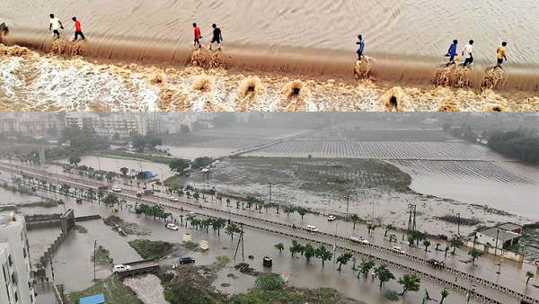 भारी बारिश से नदी-नाले उफान पर