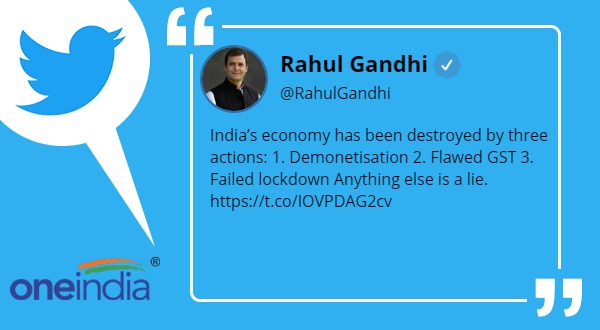 Rahul Gandhi says India’s economy has been destroyed by Demonetisation, Flawed GST and Failed lockdown Rahul Gandhi says India’s economy has been destroyed by Demonetisation, Flawed GST and Failed lockdown