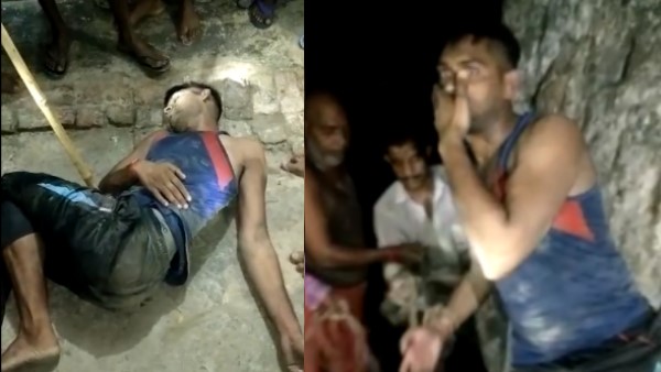 man tied to tree and thrashed by villagers in azamgarh man tied to tree and thrashed by villagers in azamgarh
