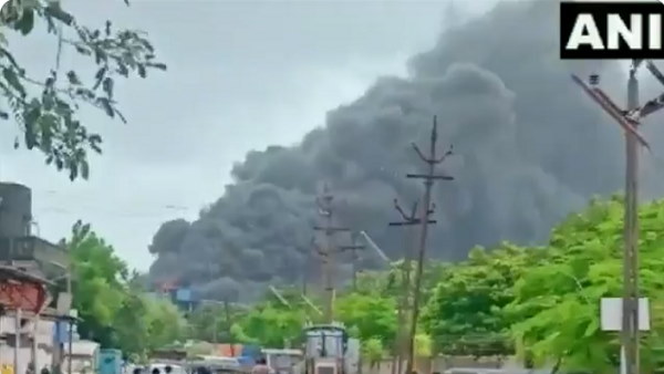 Massive Fire At Chemical Factory In Gujarats Valsad Massive Fire At Chemical Factory In Gujarats Valsad