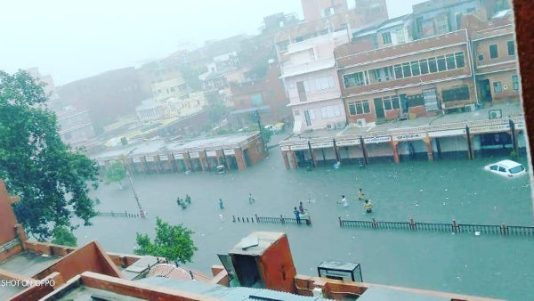 जयपुर परकोटा में बाढ़ के हालात