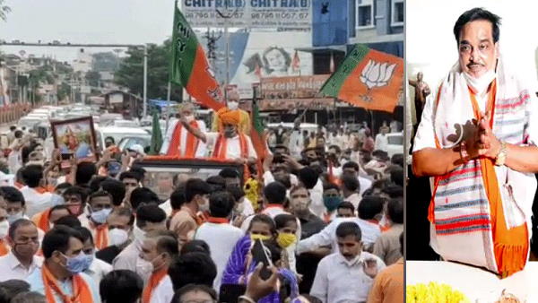 Gujarat BJP State President CR Patils rally breaks Social Distancing, when he Went To Palanpur To Visit Ambaji Gujarat BJP State President CR Patils rally breaks Social Distancing, when he Went To Palanpur To Visit Ambaji