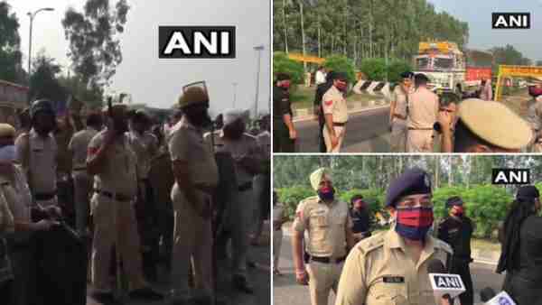 Haryana: Police deployment at Sadopur border in Ambala, in view of farmers protest Haryana: Police deployment at Sadopur border in Ambala, in view of farmers protest