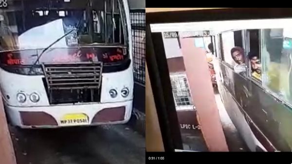 Man head severed after hit from pole in moving bus in jhansi Man head severed after hit from pole in moving bus in jhansi