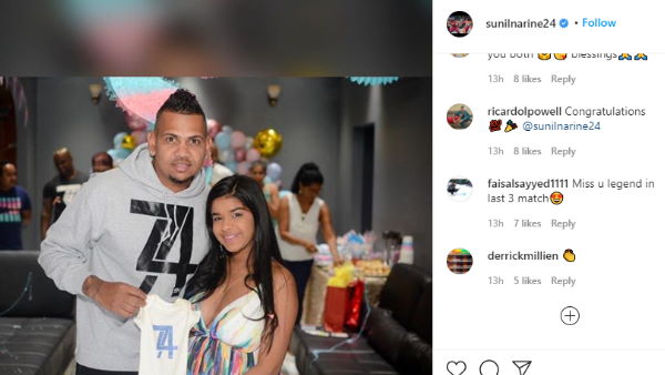 Kolkata Knight Riders player Sunil Narine becomes father, share photo on Instagram Kolkata Knight Riders player Sunil Narine becomes father, share photo on Instagram