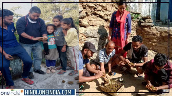 उत्तराखंड के गांव बमोली में गोबर से बनते हैं दीपक