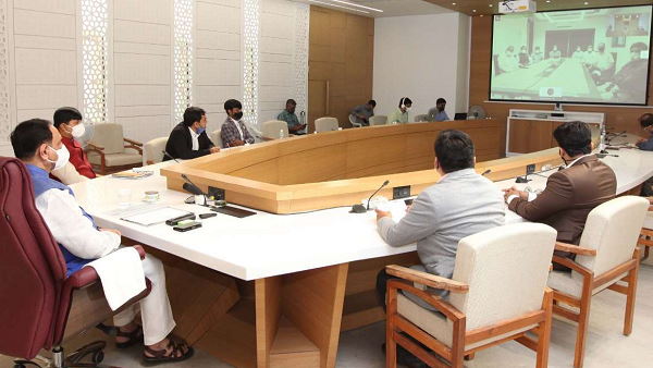 CM Vijay Rupani Stone Lays of ABAJ-Q Three Techpark in gujarat CM Vijay Rupani Stone Lays of ABAJ-Q Three Techpark in gujarat