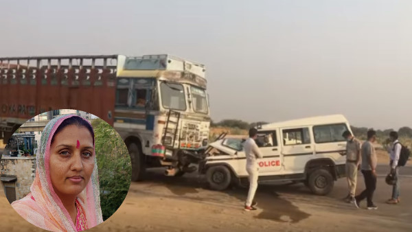 चूरू के रामनगर तिराहे विधायक के काफिले के साथ हादसा