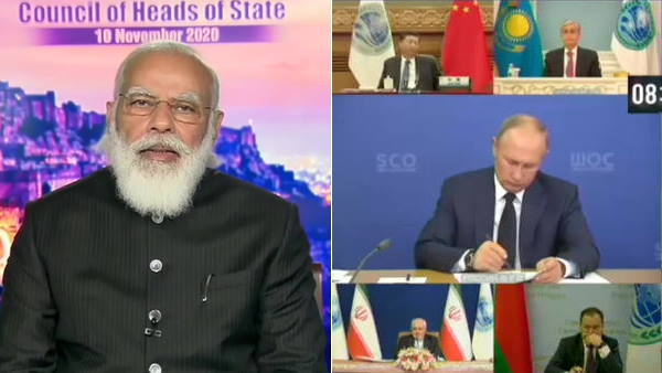 PM Narendra Modi addresses 20th Summit of SCO Council of Heads of State via video conferencing PM Narendra Modi addresses 20th Summit of SCO Council of Heads of State via video conferencing