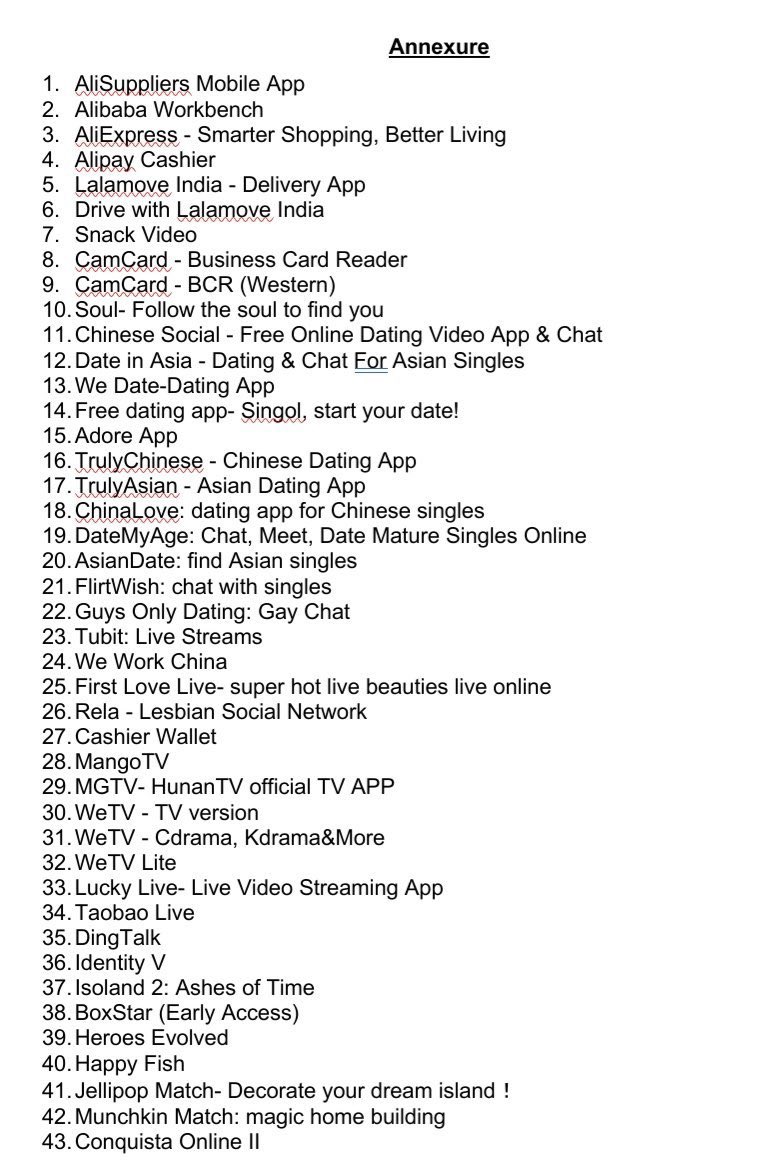 Govt of India blocks 43 mobile apps from accessing by users in India Govt of India blocks 43 mobile apps from accessing by users in India