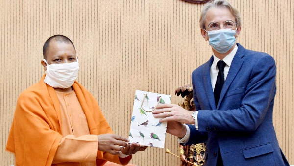 Ambassador of France visiting uttar pradesh met with CM Yogi Ambassador of France visiting uttar pradesh met with CM Yogi