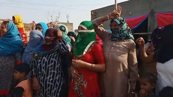 Unique Protest By Protesters Against govt, Playing Bean In Front Of Buffalo Unique Protest By Protesters Against govt, Playing Bean In Front Of Buffalo