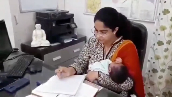 22 दिन की बेटी को गोद में ड्यूटी पर लौटीं आईएएस सौम्या पांडे
