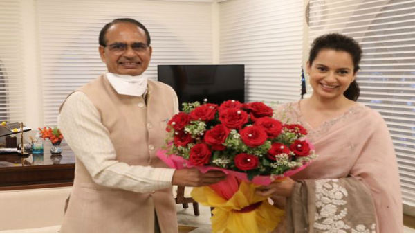 Actress Kangana Ranaut meets Madhya Pradesh CM Shivraj Singh Chouhan. Actress Kangana Ranaut meets Madhya Pradesh CM Shivraj Singh Chouhan.