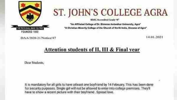 Fake letter written on letterhead of Agra college goes viral Fake letter written on letterhead of Agra college goes viral