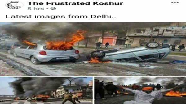 images of cars burning are not from the Delhi Jan 26 tractor parade images of cars burning are not from the Delhi Jan 26 tractor parade