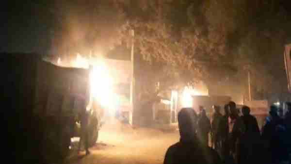 after woman no more in road accident angry villagers burnt 3 dumpers after woman no more in road accident angry villagers burnt 3 dumpers