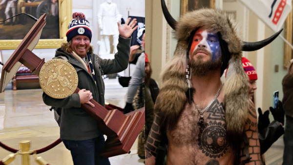 सींग वाला हैट वाला शख्स गिरफ्तार
