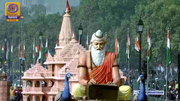 राजपथ पर नजर आई राम मंदिर की झांकी