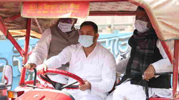 patna tejashwi yadav reached bihar assembly by tractor patna tejashwi yadav reached bihar assembly by tractor