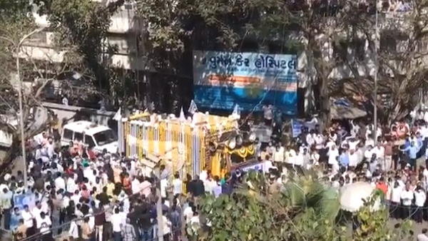 Delhi CM Arvind Kejriwal roadshow in Surat, AAP celebrating their victory at Gujarat Delhi CM Arvind Kejriwal roadshow in Surat, AAP celebrating their victory at Gujarat
