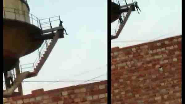 Muzaffarnagar: Girl extreme step by jumping from water tank video goes viral Muzaffarnagar: Girl extreme step by jumping from water tank video goes viral