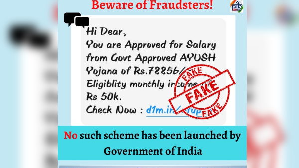 PIB Fact Check govt is not giving salary to people under AYUSH scheme PIB Fact Check govt is not giving salary to people under AYUSH scheme