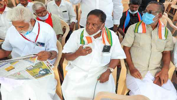 Before Rahul Gandhi arrives in Puducherry, threat to Chief Minister V Narayanaswamy government, another Congress MLA resigns Before Rahul Gandhi arrives in Puducherry, threat to Chief Minister V Narayanaswamy government, another Congress MLA resigns