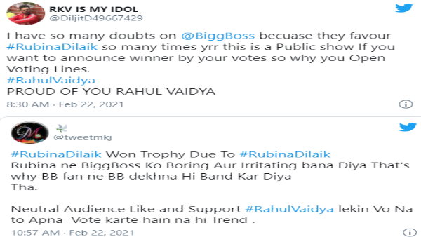 'रुबीना ने राहुल वैद्य को डबल से अधिक अंतर से हराया'