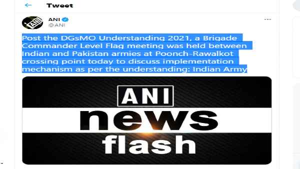 Discussions were held today at the brigade commander level of the Indo-Pakistani Army to discuss how to implement it as per the ceasefire agreement on the Line of Control Discussions were held today at the brigade commander level of the Indo-Pakistani Army to discuss how to implement it as per the ceasefire agreement on the Line of Control