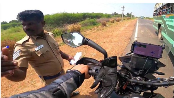 पुलिस अधिकारी ने बाइकर को दिया हीरो बनने का मौका