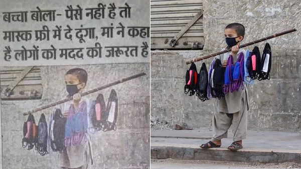 इस तस्वीर को लेकर जो दावे किए जा रहे हैं, उनमें पूरी तरह से सच्चाई नहीं है। दरअसल ये बात तो यही है कि सात सल का बच्चा मास्क बेच रहा है लेकिन जो बातें कहीं जा रही हैं। उनमें सच्चाई नहीं है। ये तस्वीर बीते साल मार्च की है, जब कोरोना की पहली लहर आई थी। ये तस्वीर भारत की ना होकर पाकिस्तान की है। ये तस्वीर बीते साल मार्च में ये तस्वीर ली गई थी और पाकिस्तान की कई न्यूज वेबसाइट में छपी थी। जिसमें सात साल का बच्चा उजबिल्लाह अपने भाई के साथ कराची की सड़कों पर मास्क बेच रहा था। इस तस्वीर को लेकर जो दावे किए जा रहे हैं, उनमें पूरी तरह से सच्चाई नहीं है। दरअसल ये बात तो यही है कि सात सल का बच्चा मास्क बेच रहा है लेकिन जो बातें कहीं जा रही हैं। उनमें सच्चाई नहीं है। ये तस्वीर बीते साल मार्च की है, जब कोरोना की पहली लहर आई थी। ये तस्वीर भारत की ना होकर पाकिस्तान की है। ये तस्वीर बीते साल मार्च में ये तस्वीर ली गई थी और पाकिस्तान की कई न्यूज वेबसाइट में छपी थी। जिसमें सात साल का बच्चा उजबिल्लाह अपने भाई के साथ कराची की सड़कों पर मास्क बेच रहा था।