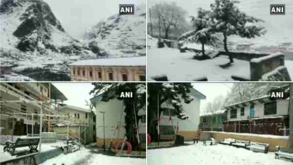 Uttarakhand: Badrinath Dham, Ghangaria, and Mana villages in Chamoli district have been receiving snowfall Uttarakhand: Badrinath Dham, Ghangaria, and Mana villages in Chamoli district have been receiving snowfall
