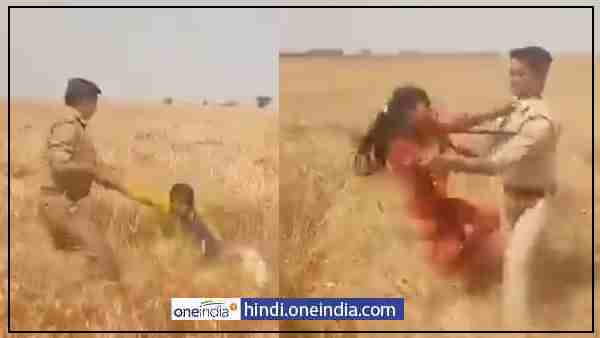 Mathura police dragged girls protesting against the destruction of the wheat crop Mathura police dragged girls protesting against the destruction of the wheat crop