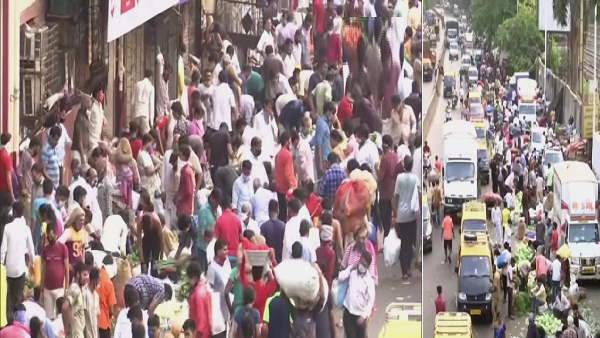people breaking covid guidelines in Mumbai Dadar vegetables market, amidst covid-19 breakout people breaking covid guidelines in Mumbai Dadar vegetables market, amidst covid-19 breakout
