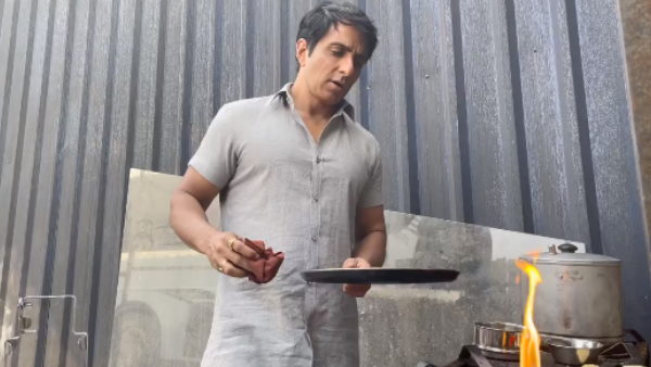सोनू सूद फिल्म के सेट पर खुद के लिए डोसा बनाते नजर आए