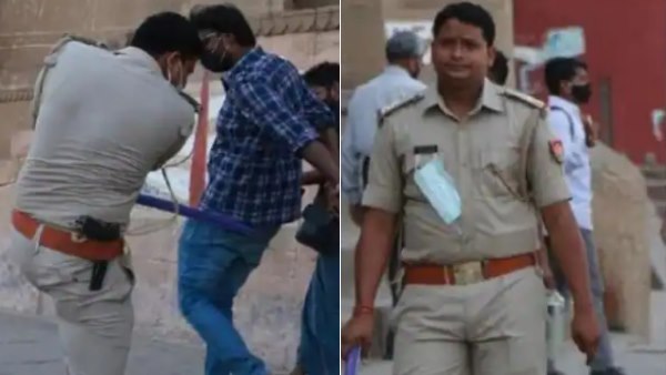 varanasi sub inspector challaned for not wearing face mask and beating people varanasi sub inspector challaned for not wearing face mask and beating people