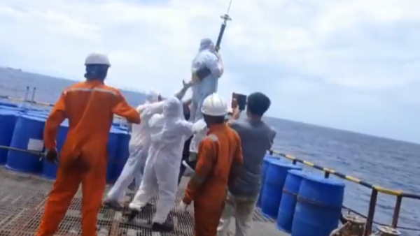 Indian Coast Guard airlifted merchant ship MT ELIM captain who was facing severe medical emergency Indian Coast Guard airlifted merchant ship MT ELIM captain who was facing severe medical emergency