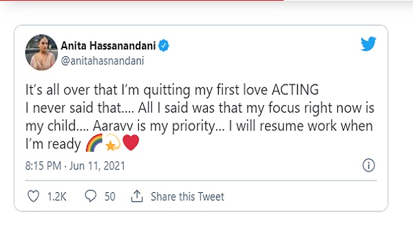 अनीता हसनंदानी बोलीं- 'मां होने' पर अभी ज्यादा फोकस