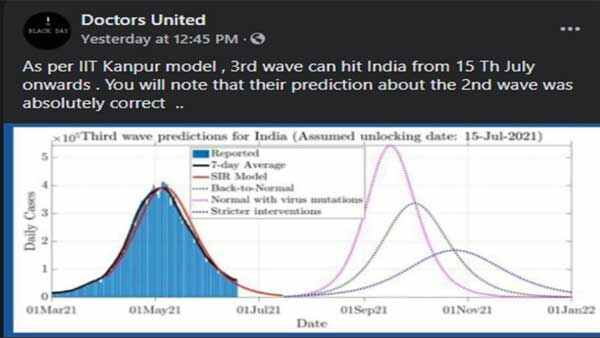Did IIT Kanpur predict that 3rd wave of coronavirus will hit India by July 15 Did IIT Kanpur predict that 3rd wave of coronavirus will hit India by July 15
