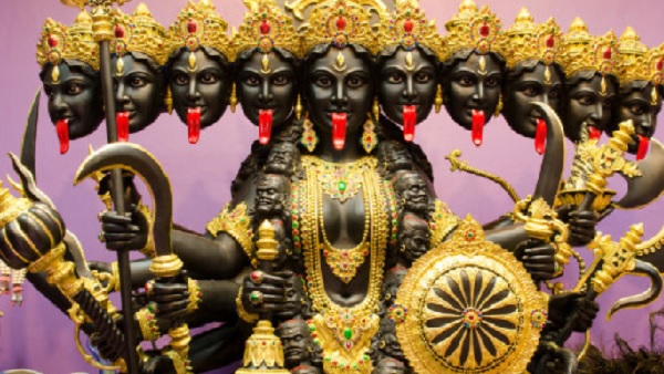 Bhadrakali appears as Mahishasuramardhini