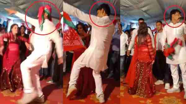 Gorakhpur News: SP leaders shailendra yadav danced with bar dancer video viral Gorakhpur News: SP leaders shailendra yadav danced with bar dancer video viral