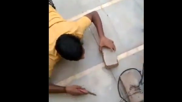 छिपकली की तरह चलकर आया शख्स