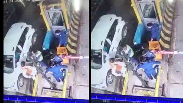 BJP MLA Puran Prakash ruckus on Mahuan toll in mathura BJP MLA Puran Prakash ruckus on Mahuan toll in mathura