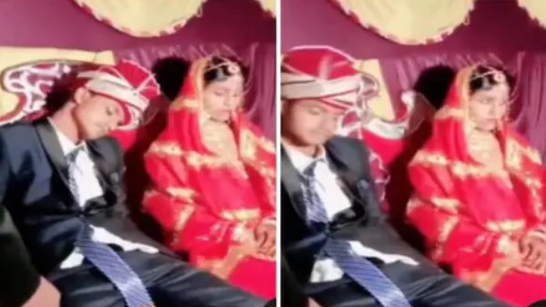 वरमाला की स्टेज पर सो गया दूल्हा
