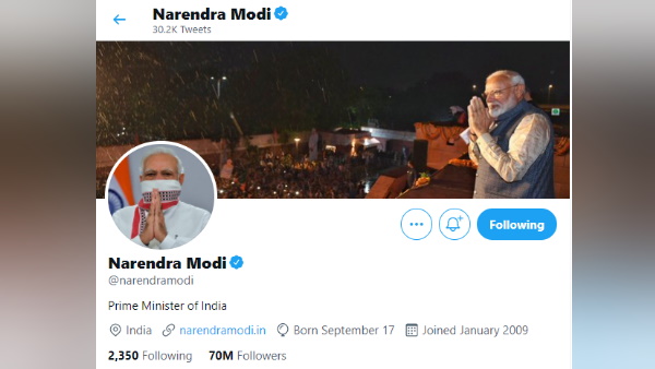 PM Modi has 70 million followers on Twitter most followed active leader in the world PM Modi has 70 million followers on Twitter most followed active leader in the world