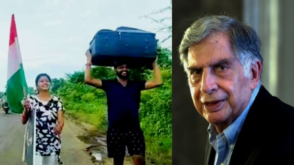 Husband and wife on padyatra For Ratan Tata Husband and wife on padyatra For Ratan Tata