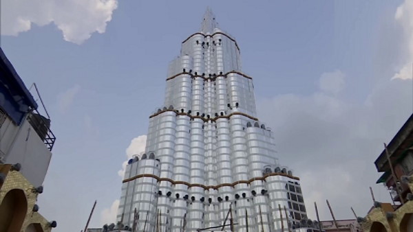 Durga pandal on the theme of Dubais Burj Khalifa in Bengal, it took 250 workers to build, Know what is the height Durga pandal on the theme of Dubais Burj Khalifa in Bengal, it took 250 workers to build, Know what is the height